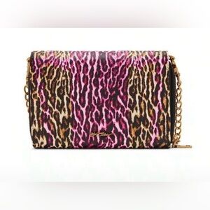 NWT Betsey Johnson Leopard Floral Wallet Crossbody Bag